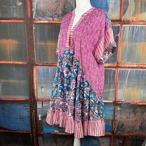 Free People Agnes Printed Mini Dress Boho Flowy Rare Print Small